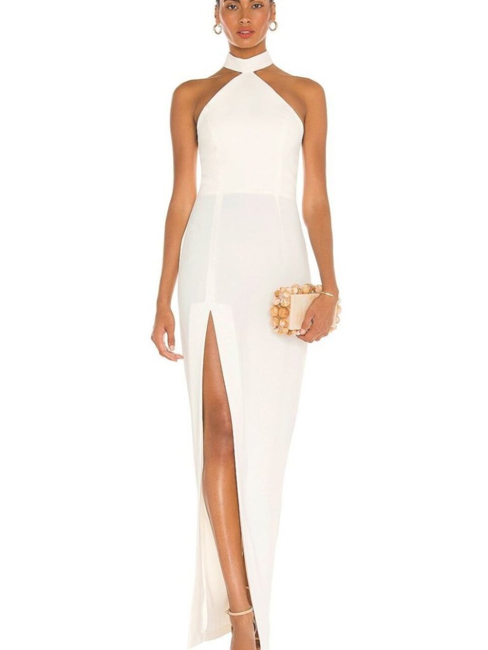 Amanda Uprichard Cream Halter Maxi Dress Size XS